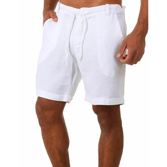 KB-Shorts masculinos de algodão de linho, calças masculinas de verão, respirável cor sólida, Streetwear Fitness, S-4XL, Novo, 2022 4