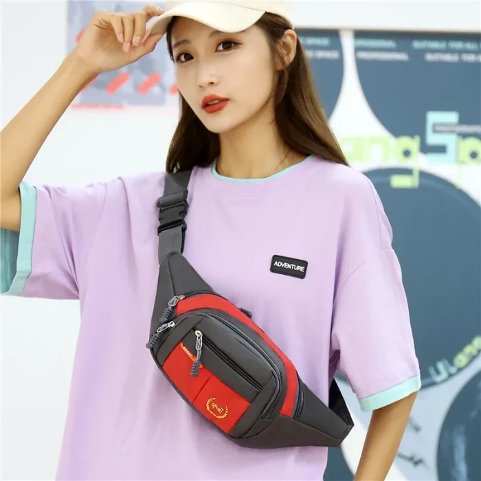 Esportes impermeáveis Fanny Pack para homens e mulheres, Pacote de negócios de grande capacidade, Bolsa para celular portátil ao ar livre, Bolsa de cintura de trabalho 2