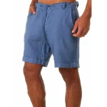 KB-Shorts masculinos de algodão de linho, calças masculinas de verão, respirável cor sólida, Streetwear Fitness, S-4XL, Novo, 2022 5