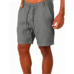 KB-Shorts masculinos de algodão de linho, calças masculinas de verão, respirável cor sólida, Streetwear Fitness, S-4XL, Novo, 2022 2