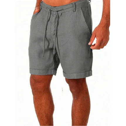 KB-Shorts masculinos de algodão de linho, calças masculinas de verão, respirável cor sólida, Streetwear Fitness, S-4XL, Novo, 2022 2