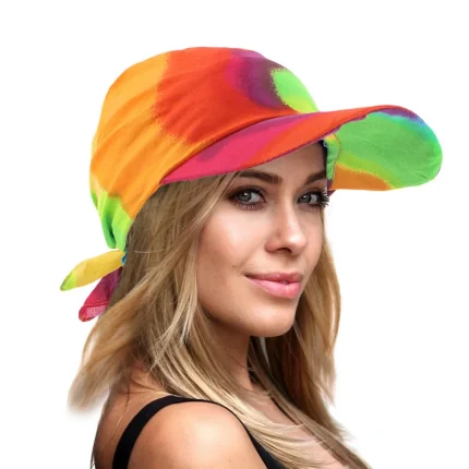 Lenço de algodão Paisley para mulheres, chapéu viseira, chapéu sol de aba larga, proteção UV para praia, boné de beisebol ajustável, verão, novo 1