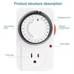 Temporizador Analógico Energia Com Plug Liga E Desliga Modelo Timer Analógico Segurança Cozinha 5