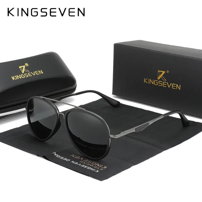 KINGSEVEN-Óculos de sol polarizados piloto clássico masculino, óculos de sol com bloqueio UV, marca N7936, 2022 1