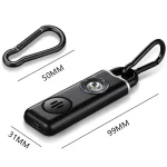 Alarme de autodefesa Keychain para mulheres e meninas, alarme de emergência de pânico alto, alerta anti-lobo, carregando grito, 130dB 4