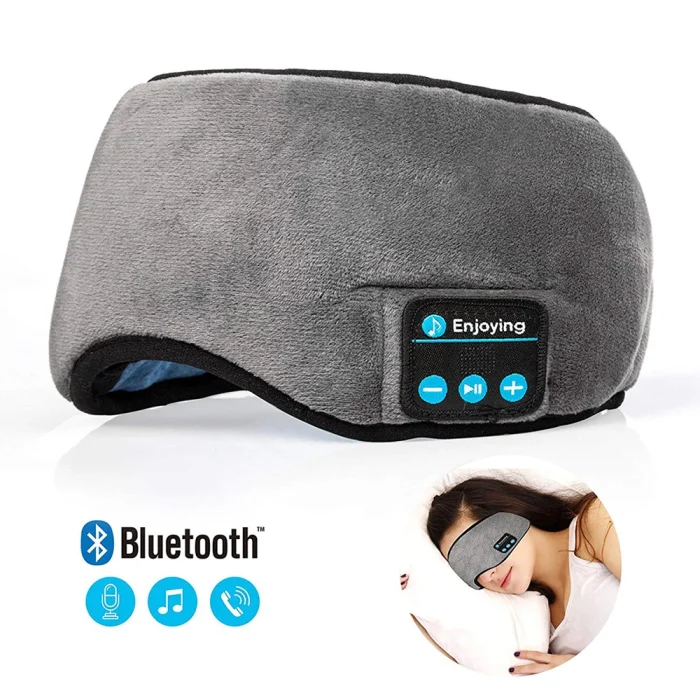 Bluetooth fones de ouvido para dormir máscara de olho fones de ouvido do sono headband bluetooth macio elástico confortável fones de ouvido de música sem fio 1